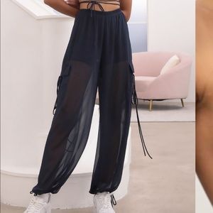 lucy in the sky Mya Pant Set In Navy Chiffon (S)